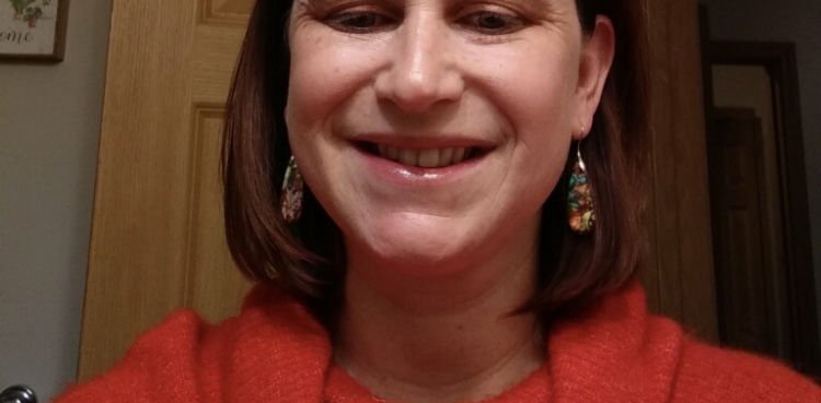 Customer photo review of Intense Jasper Teardrop Earrings