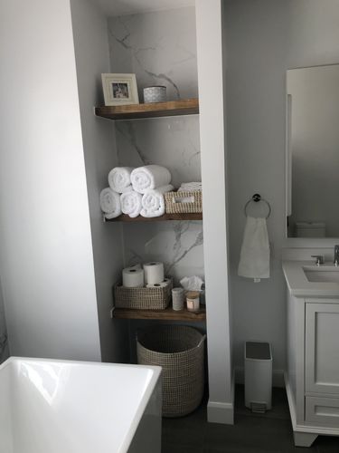 Customer photo review of Rustic Floating Shelves