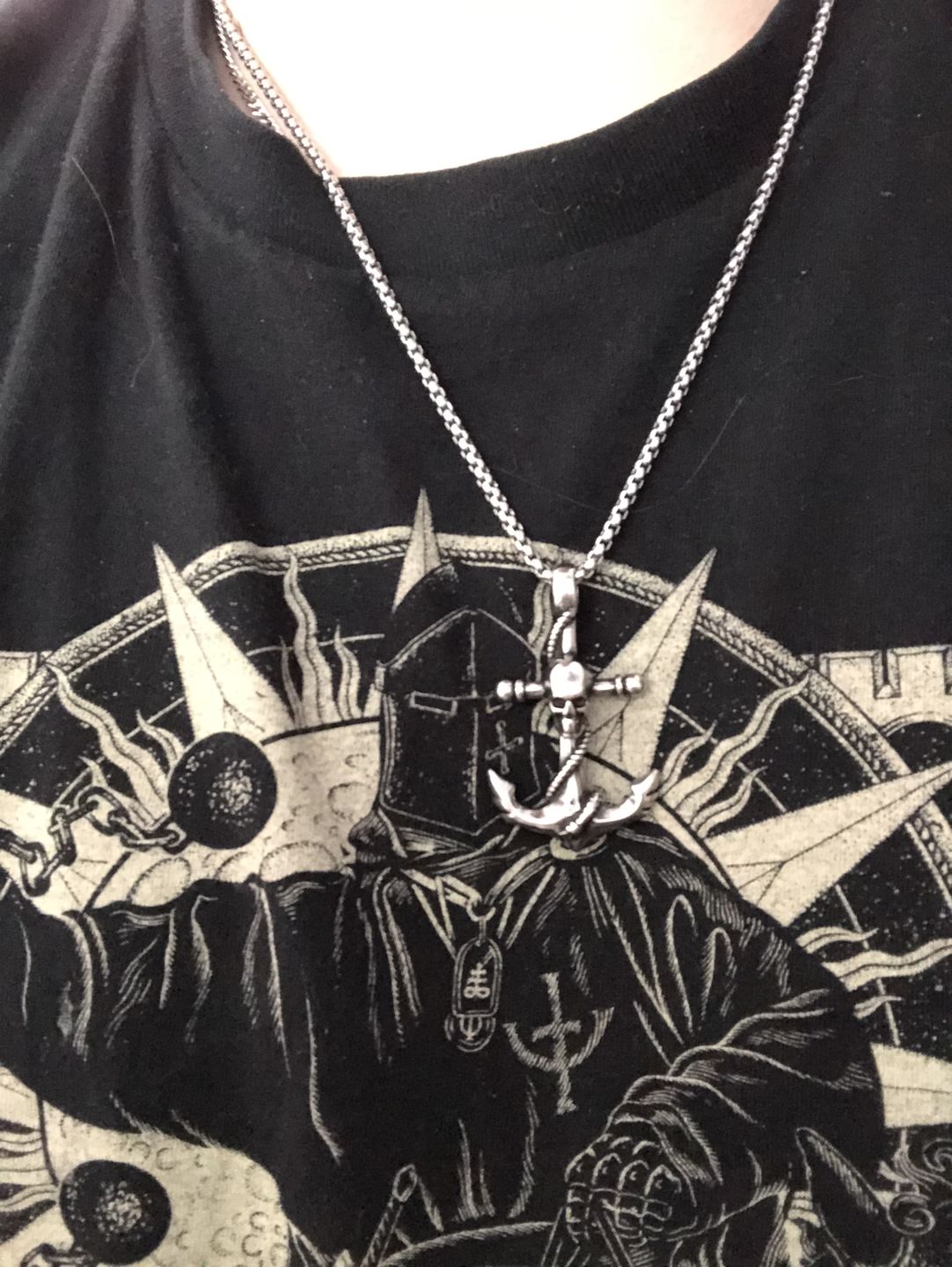 Customer photo review of SKULLED ANCHOR. - NECKLACE