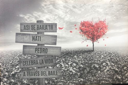 Customer photo review of Lienzo Árbol Corazón con Nombres Personalizados