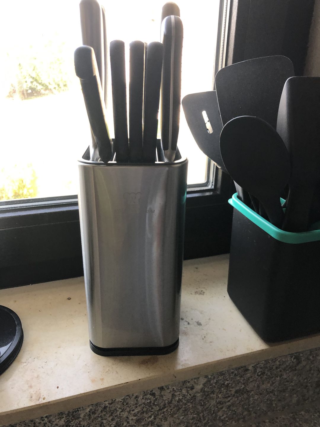 Customer photo review of Edelstahl Messerblock eckig