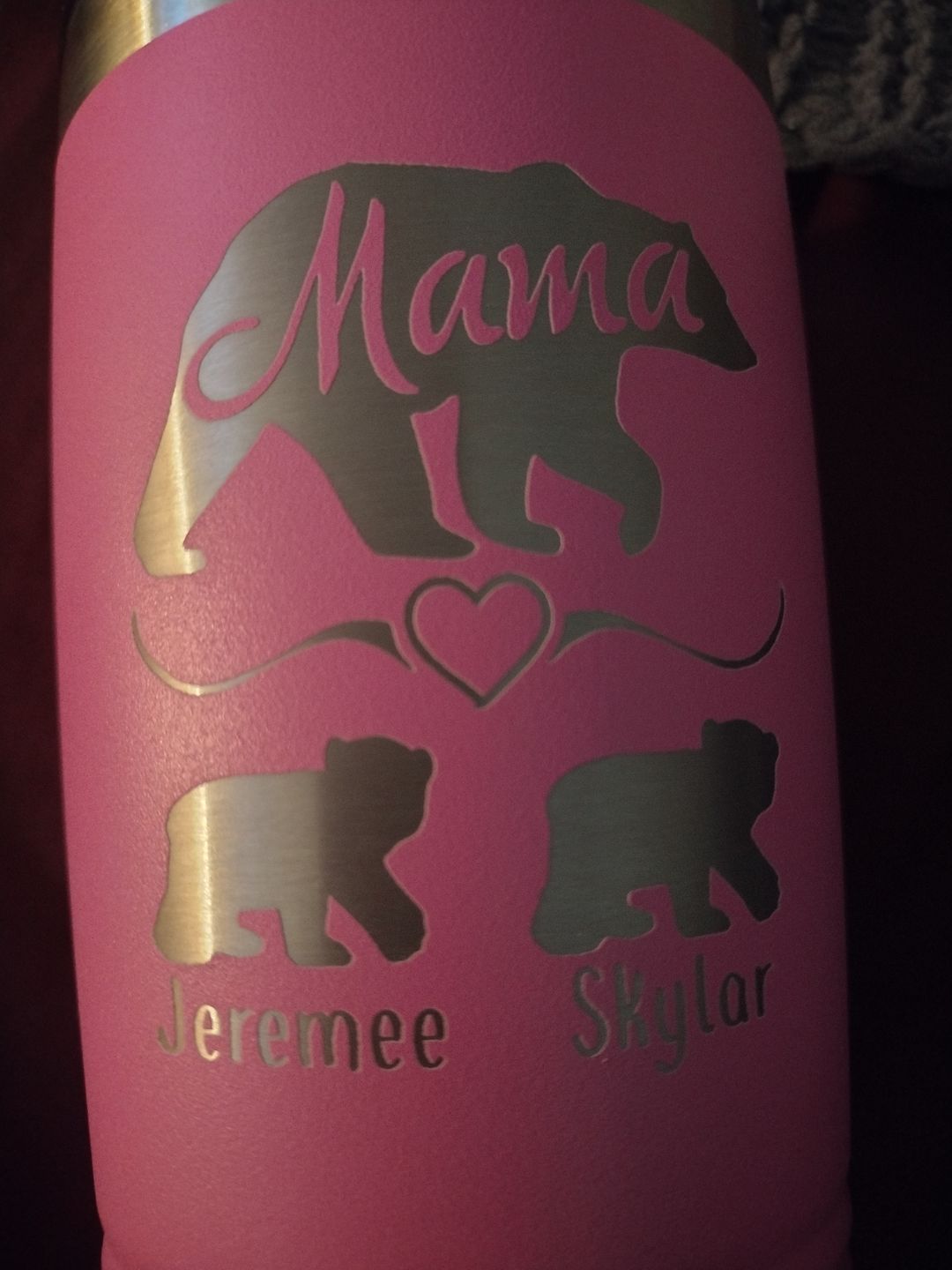 Customer photo review of Mama Bear (CUSTOM) Tumbler Personalized with Child's Name