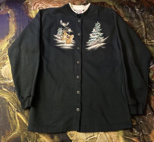Customer photo review of Vintage Morning Sun Winter Cardigan Sweatshirt Women's Size Medium