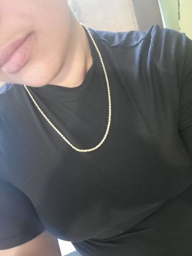 Customer photo review of *NEW* 14K Gold Hollow Rope Chain (2.5 mm) 22” JTJ™-