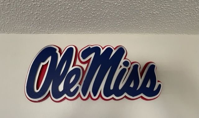 Customer photo review of University of Mississippi Ole Miss Script 3D Vintage Metal Artwork