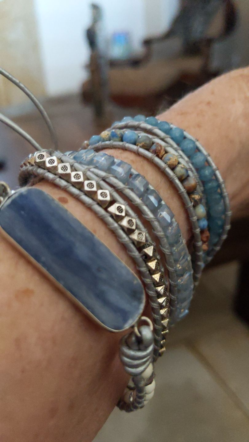 Customer photo review of Healing Topaz Queen Silver Wrap Bracelet