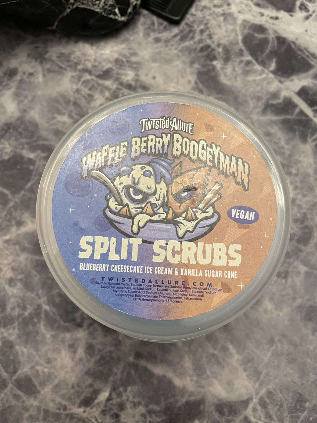 Customer photo review of Waffle Berry Boogetman Split Scrub