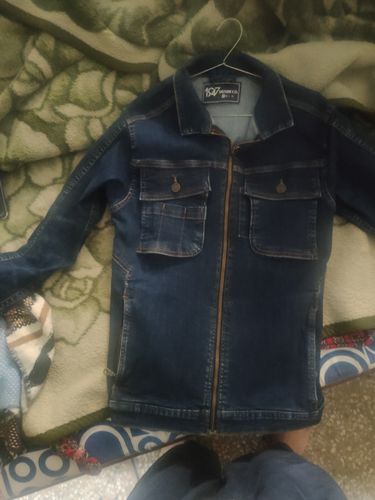 Customer photo review of Dark Blue Stretchable Denim Jacket