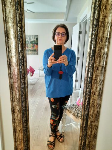 Customer photo review of Comfy As Can Be Sweater (Ocean Blue)