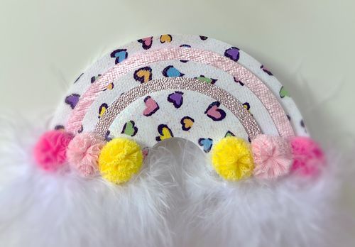 Gracie Et Tilly & Co review of Rainbow Love Heart Leopard Lux Premium Printed Bow Fabrics image 1 out of 1