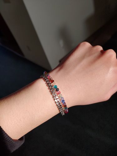 Customer photo review of #eastersunday001 Swarovski 4mm gem bracelet