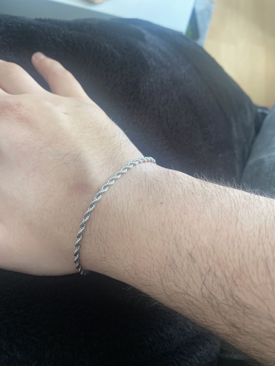 Customer photo review of CLEAN ROPE BRACELET. - 3MM WHITE GOLD