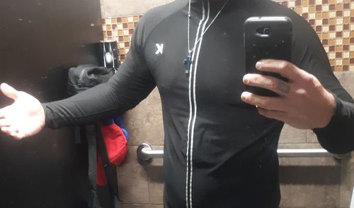Customer photo review of Kewlioo Pro Sauna Jacket for Men (Full/Half Zip)