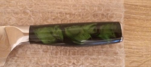 Customer photo review of Wasabi Collection — Japanese High-Carbon Steel Knife Set with Green Resin Handles
