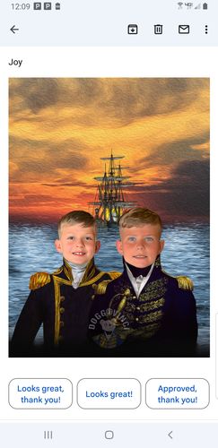 Customer photo review of 'The Explorers' Personalized 2 Pet Canvas
