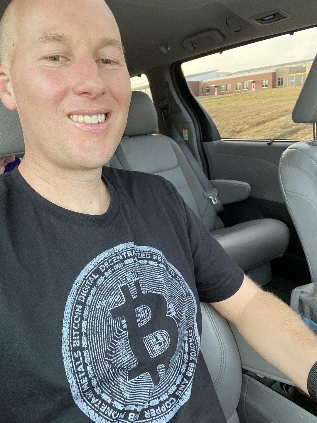 Customer photo review of Vintage Bitcoin Coin T-Shirt