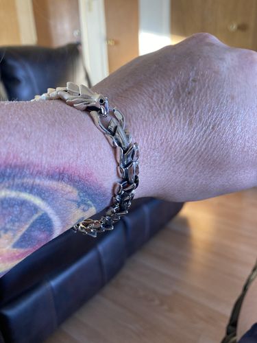 Customer photo review of BRACELET DRAGON JORMUNGANDR EN ARGENT