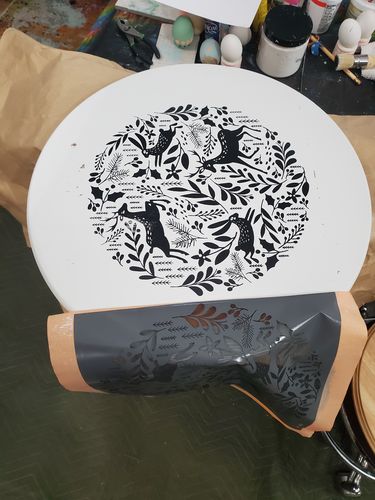 Customer photo review of Enchanted Forest - Mesh Stencil 12x12