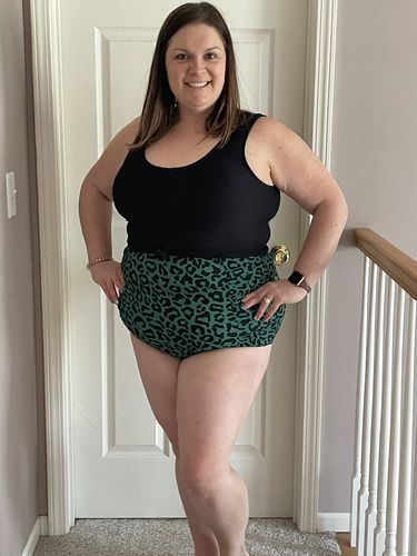 Customer photo review of Sun Baked Bottoms | Green Leopard Print