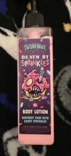 Customer photo review of Death by Sprinkles Body Lotion