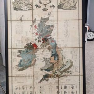 Customer photo review of Old Geology & Fossil Map of the British Isles, 1854, by A.K. Johnston and Edward Forbes - UK, Scotland, Ireland, Palaeontology