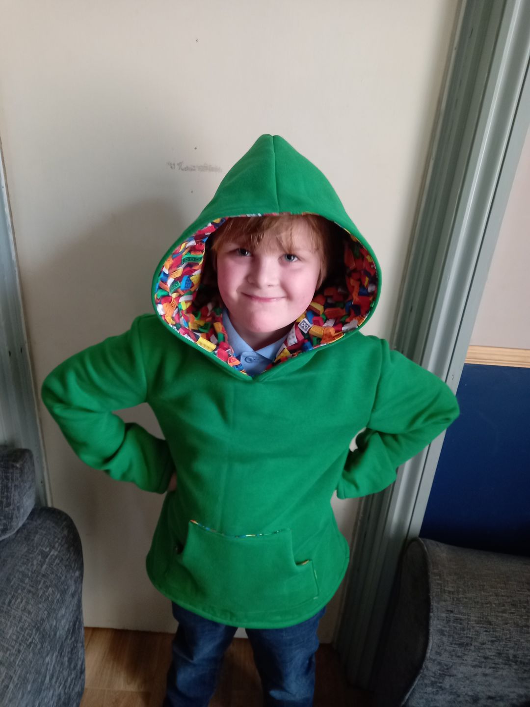 Customer photo review of Lego Blocks Cotton Jersey Fabric