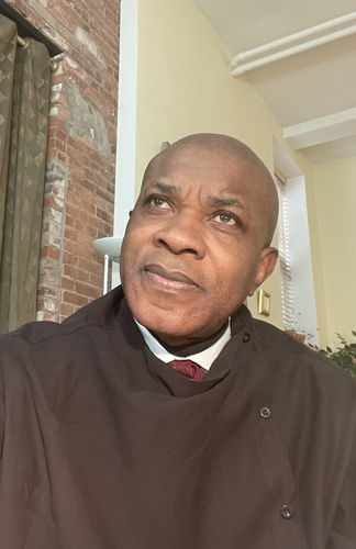 Customer photo review of Loose Stand-up Collar Men's Shirt