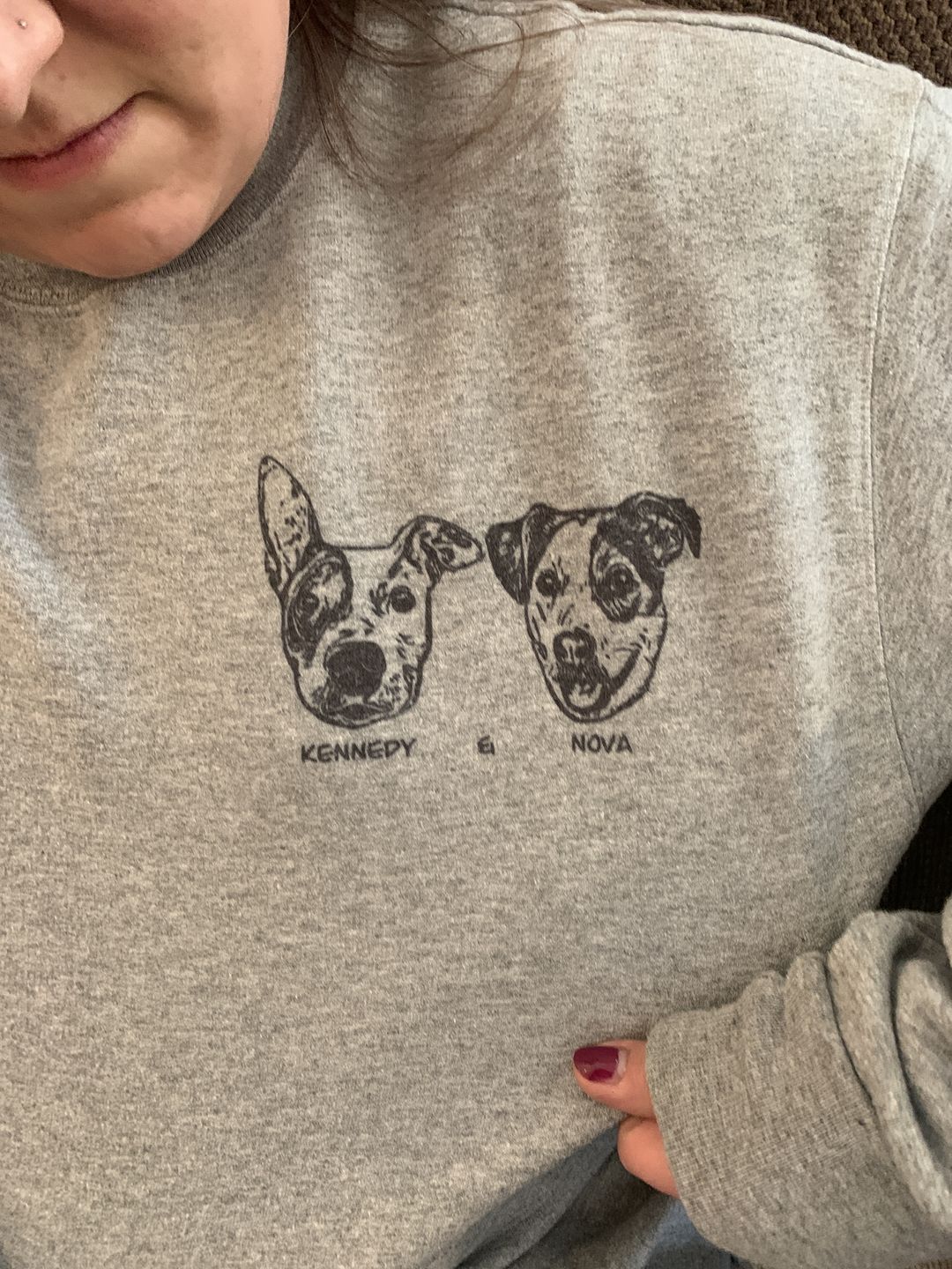 Customer photo review of Custom Pet Crewneck Sweater