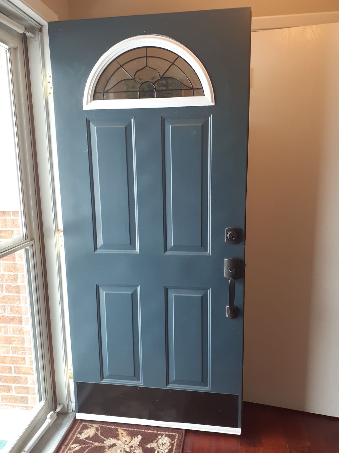 Customer photo review of Normandy Glass and Frame Kit (Fanlite 22" x 10" Glass Size)