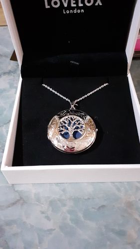 Customer photo review of Large Tree of Life Personalised Locket – Silver