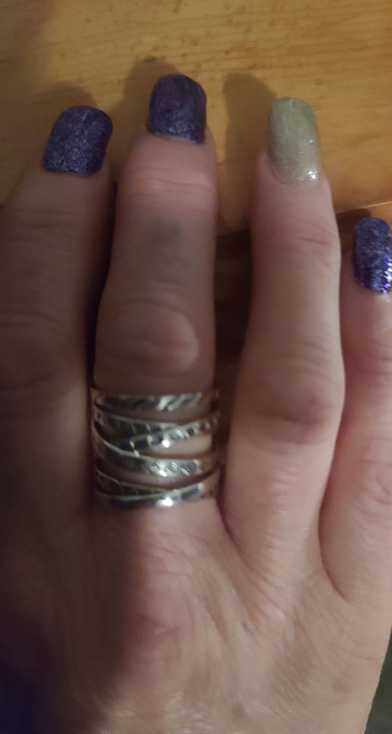 Customer photo review of Wrap Ring with Boho Engraving Sterling Silver