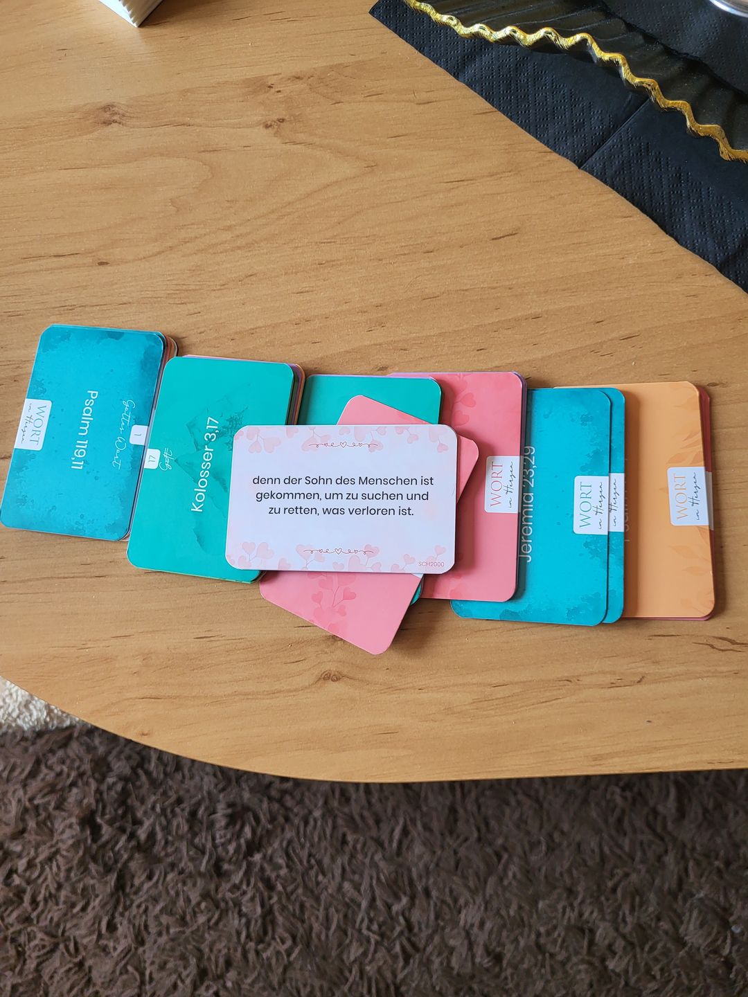 Customer photo review of Wort im Herzen · Basis-Set mit 48 Lernkarten · Bibelverse