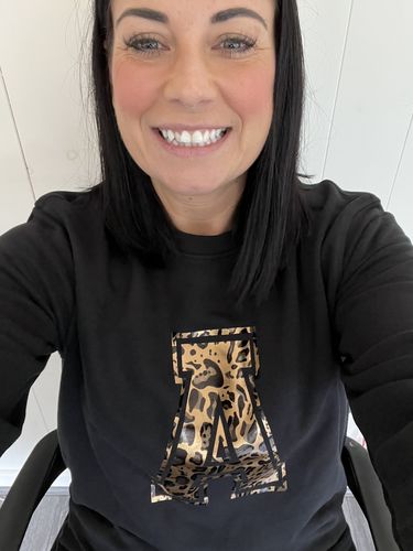 Customer photo review of Leopard X Black Personalised Sweatshirt
