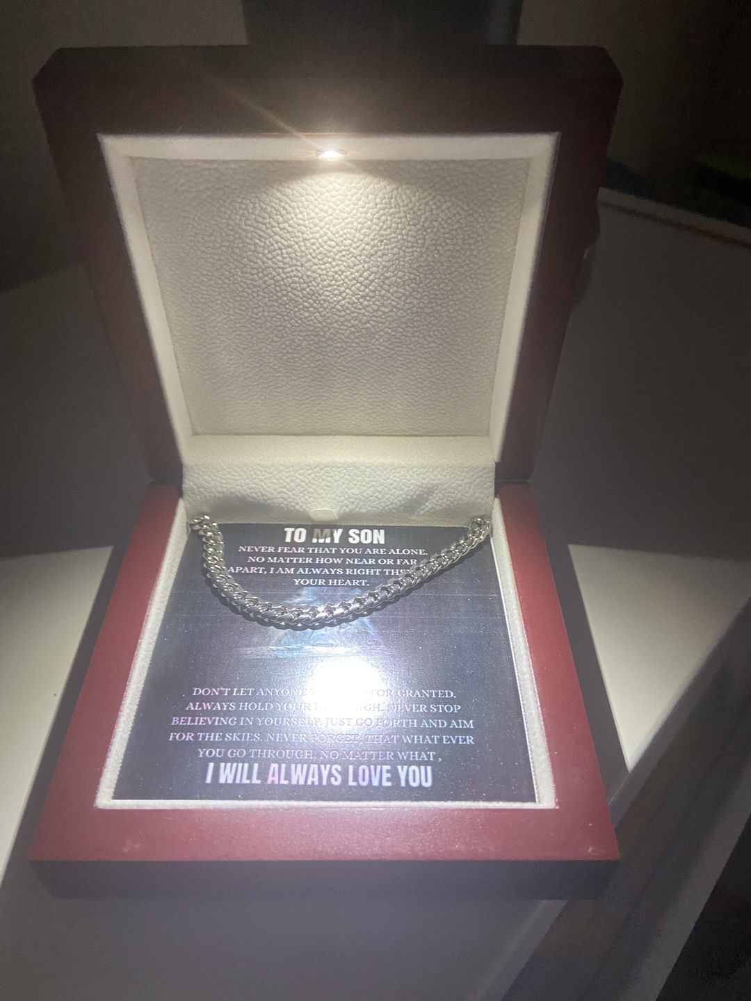 Customer photo review of To My Son - If There Is A Tomorrow - Cuban Link Chain Necklace