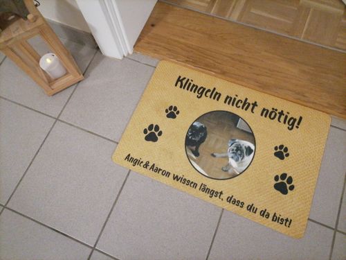 Customer photo review of Fußmatte Hund "Klingeln nicht nötig"