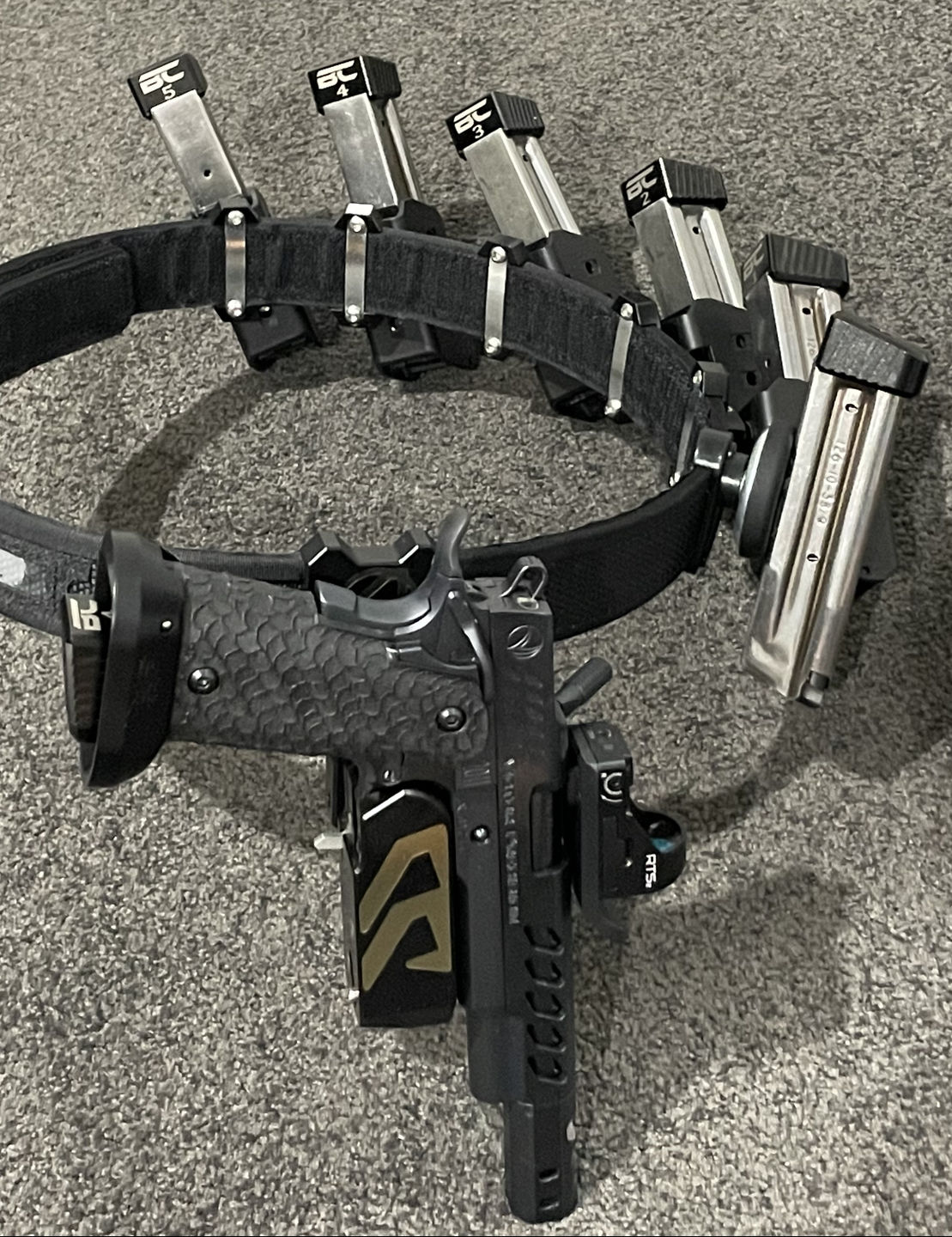 Customer photo review of STI 2011 Staccato/BUL Armory | Brass | Double Stack Long Magazine Base Pad Set
