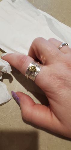Customer photo review of Spinner Sunflower Ring for Women Sterling Silver