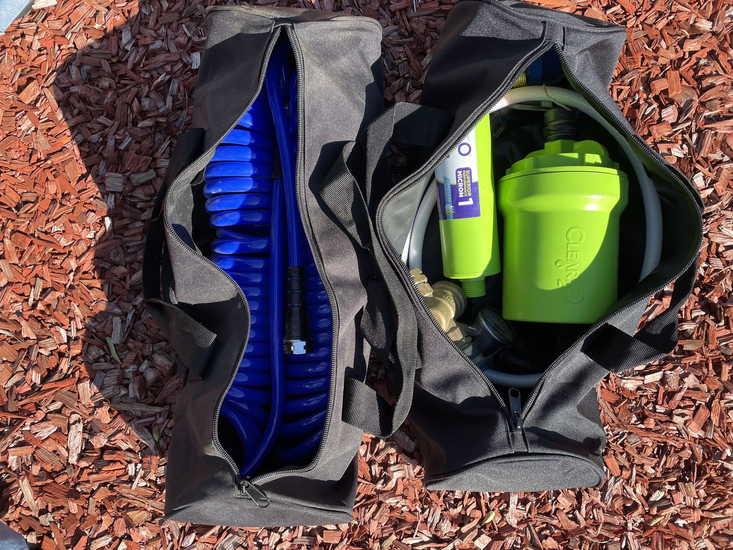 Customer photo review of RV Water Hose with AIR GEAR Storage Bag