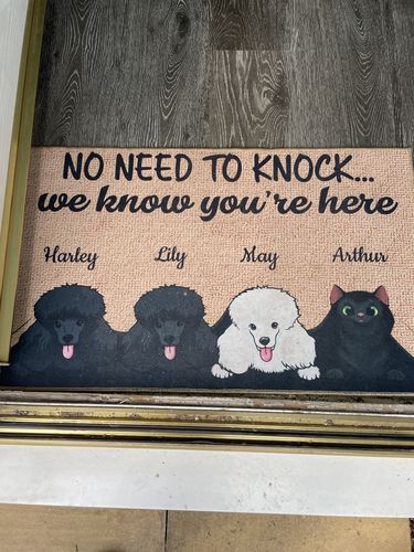 Customer photo review of Welcome To Our Home Custom Doormat