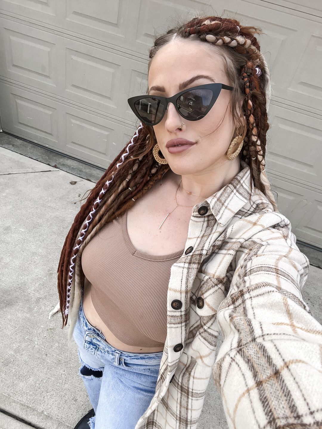 Customer photo review of Dark Red  - (1 pack of 5 Dreads)