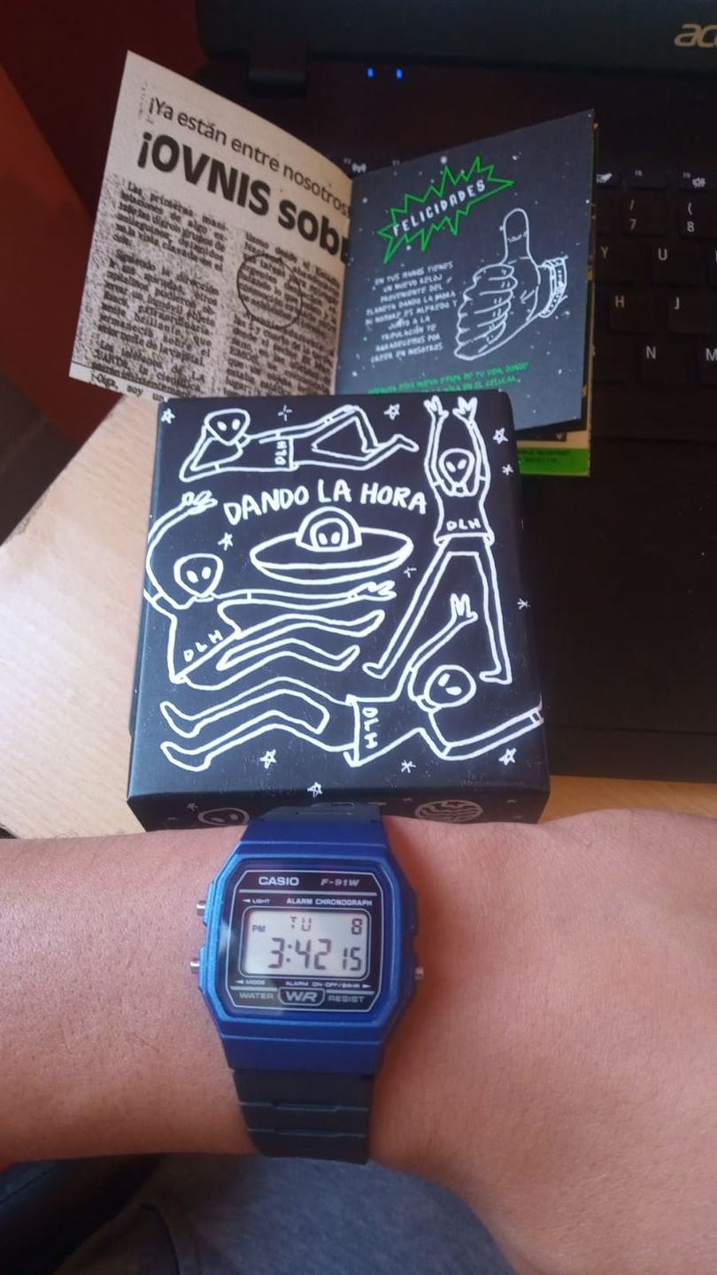 Customer photo review of Reloj Casio Vintage F-91WM-2ADF Azul/Negro
