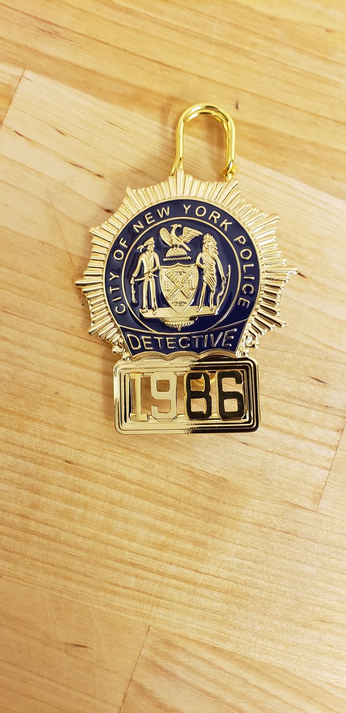Customer photo review of NY New York Detective Police Badge Replica Movie Props *Customizable Badge Number*