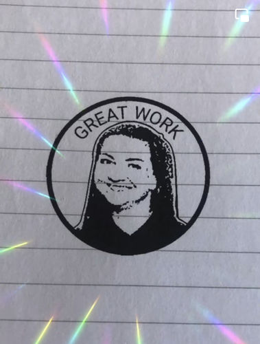 Customer photo review of Self-Inking Face Stamp