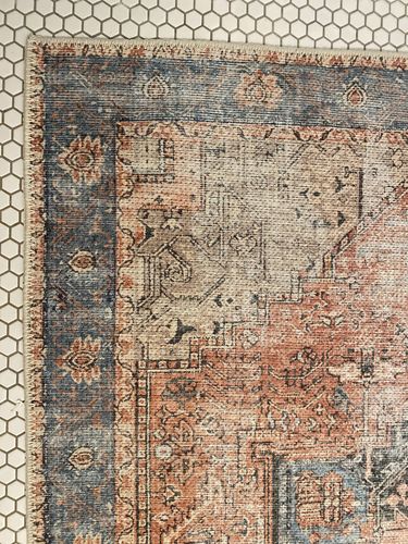 Customer photo review of Distressed Vintage Cezanne Terracotta Sky Area Rug