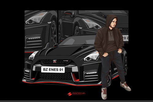 Customer photo review of Dein von Hand gezeichnetes Fahrzeug als Metall Poster