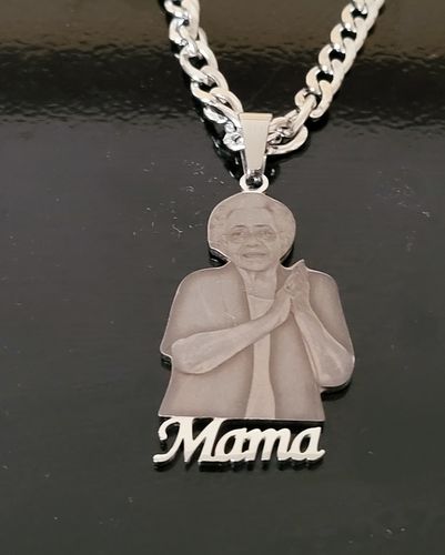 Customer photo review of Lovers Charm™ 18K Custom Engraved Necklace