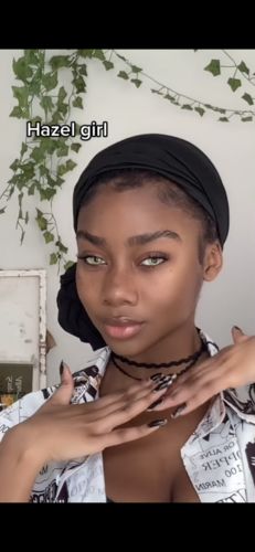 Customer photo review of EYEVOS Hazel Girl Colored Contact Lenses