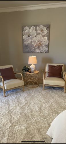 Customer photo review of Set of 2 Lounge Arm Chair Mid Century Modern Accent Chair Wood Frame Armchair, Beige