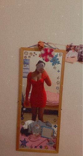 Customer photo review of Mesh Patchwork Glamorous See-Through Mini Dress