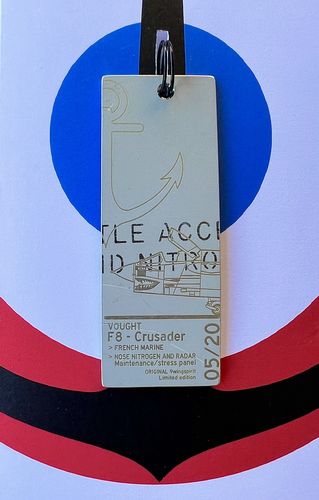 Customer photo review of F-8 CRUSADER French National Marine fuselage tags - Limited edition to 20 Garage Tags